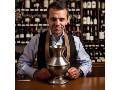 sommelier with spittoon